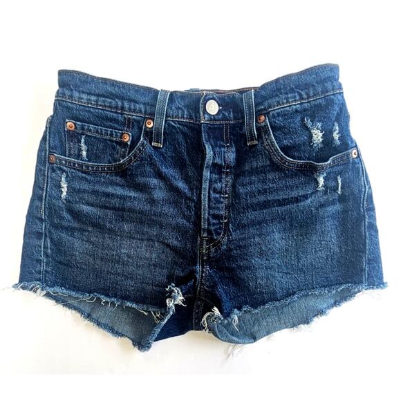 LEVIS Jean Denim Shorts 501, Limited R Tag, Buttonfly, Womens Sz W28, 11 inch - Picture 1 of 12